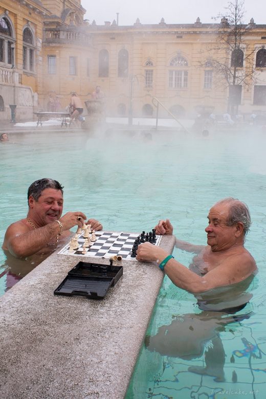  playing chess, budapest