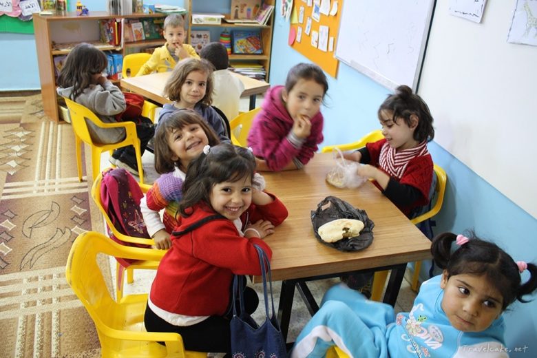 kids at school in the camp