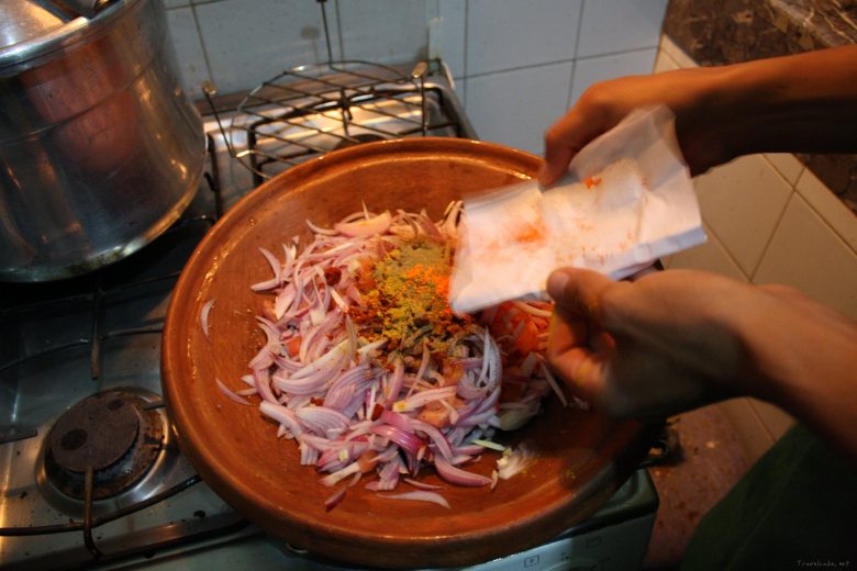 learning to cook a simple tajine dish