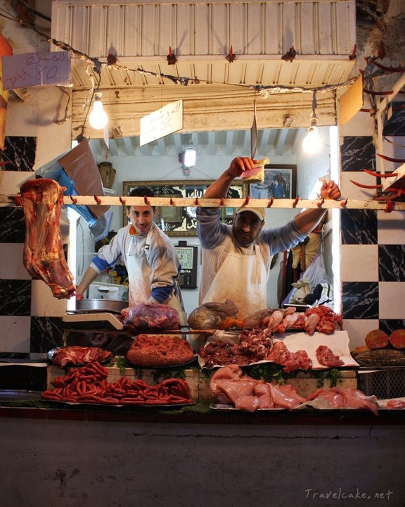 market fez, butcher morocco