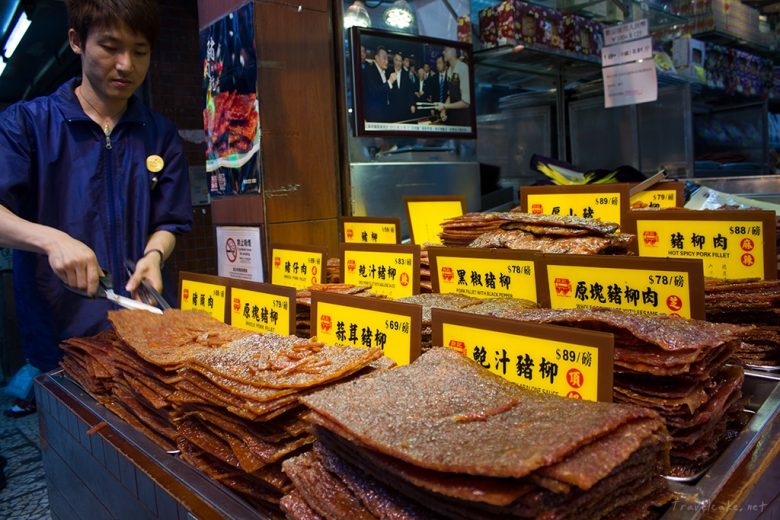 Chinese sweet pork jerky, Macau street food