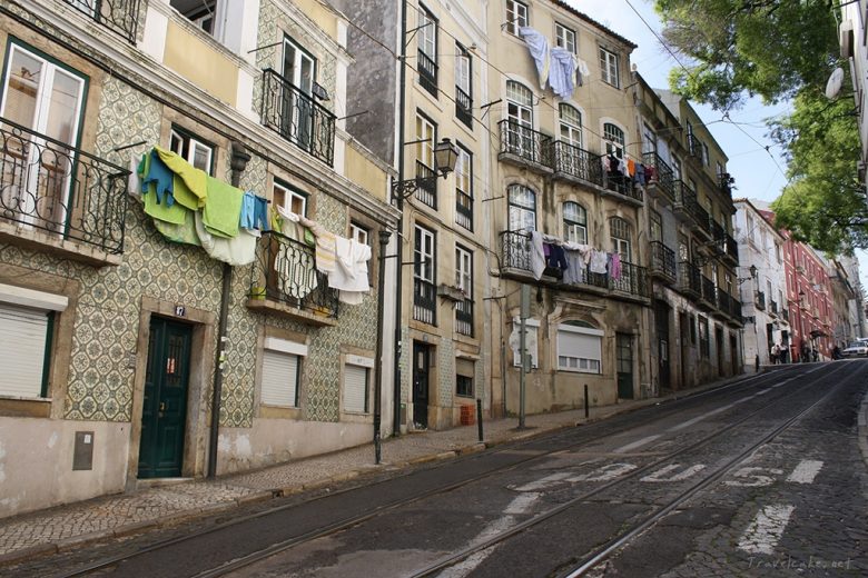 hilly streets Lisbon, Portugal