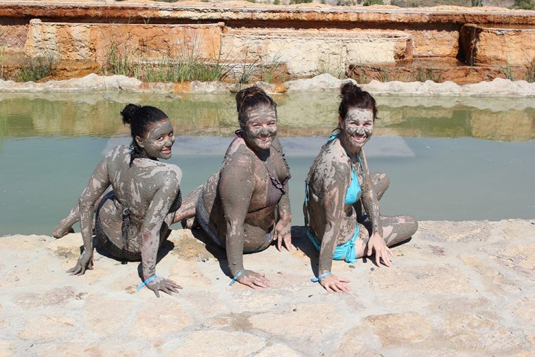 mud bathing with new friends in Turkey