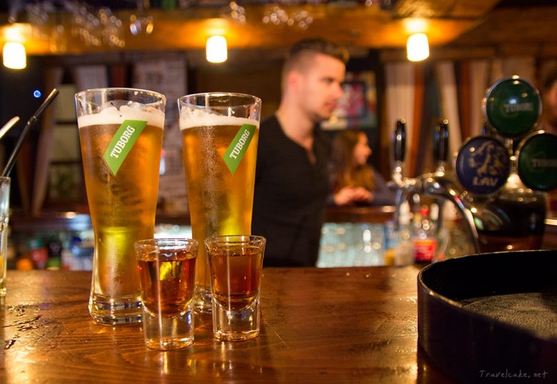 free shot for every beer- pub crawl
