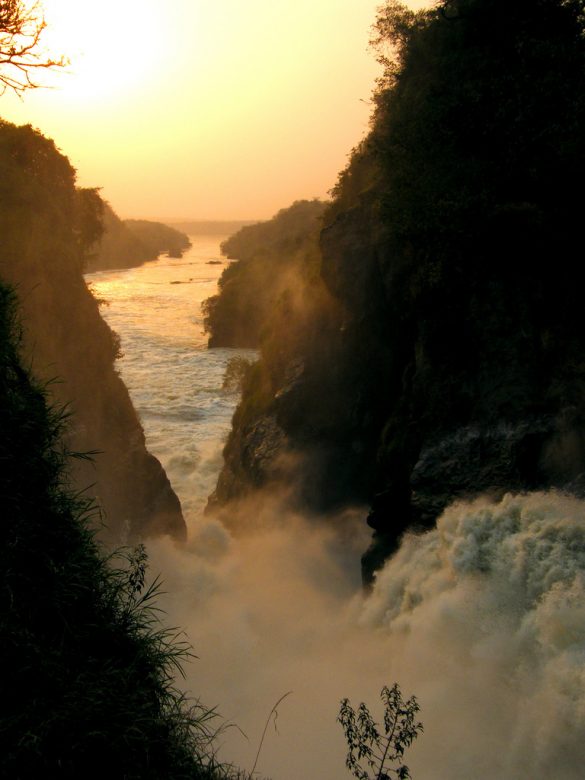 sunset on Murchison Falls. Photo by Chris Moore