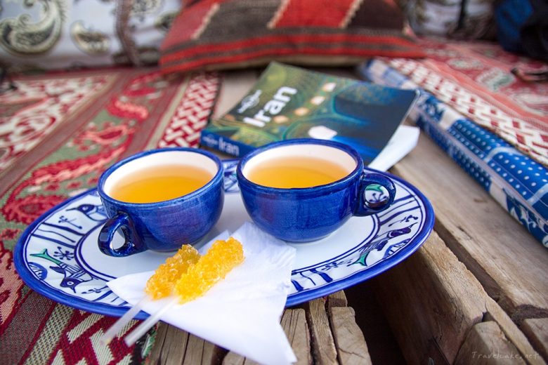 tea with saffron sugar