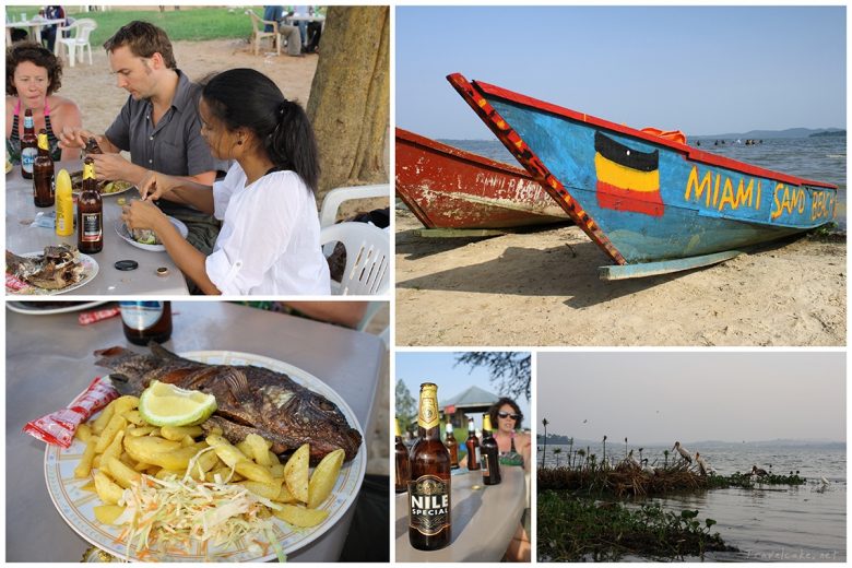 weekend at one of Kampala's lake side beaches with beers and new friends