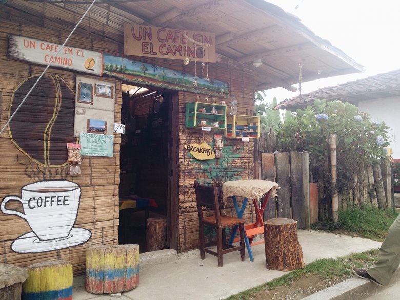 Colombian coffee on the side of the road