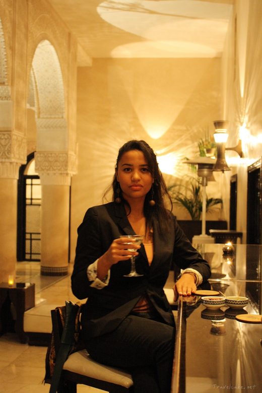 trying to look the part sippin on an overpriced martini in one of Morocco's fancy riads. 