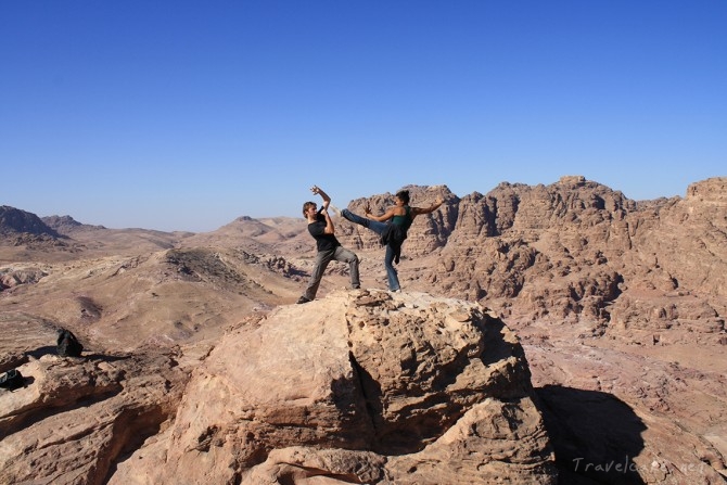 Instead of sticking to the usual route to see the main constructions of Petra, we drifted off and climbed ourselves to the "outskirts" of Petra. We no other tourists aroud we experienced ultimate freedom.