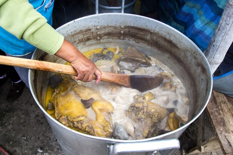 breakfast Otavalo, animal market, Ecuador